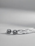 SILVER CRYSTAL STUD MULTI-CHAIN TASSEL FRINGE EARRINGS