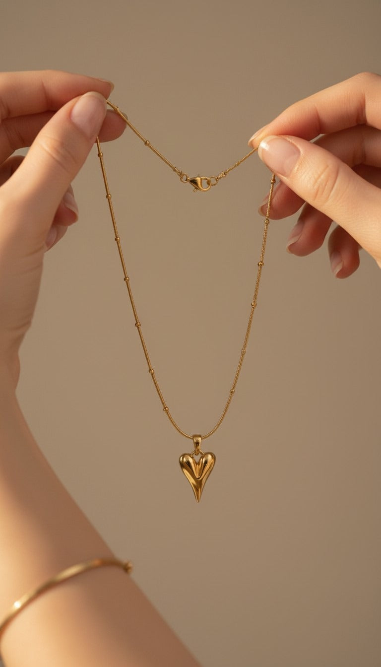 HEART PENDANT SATELLITE CHAIN