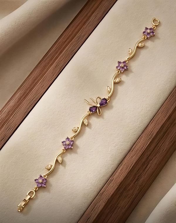 FLORAL WINE CRYSTAL BRACELET