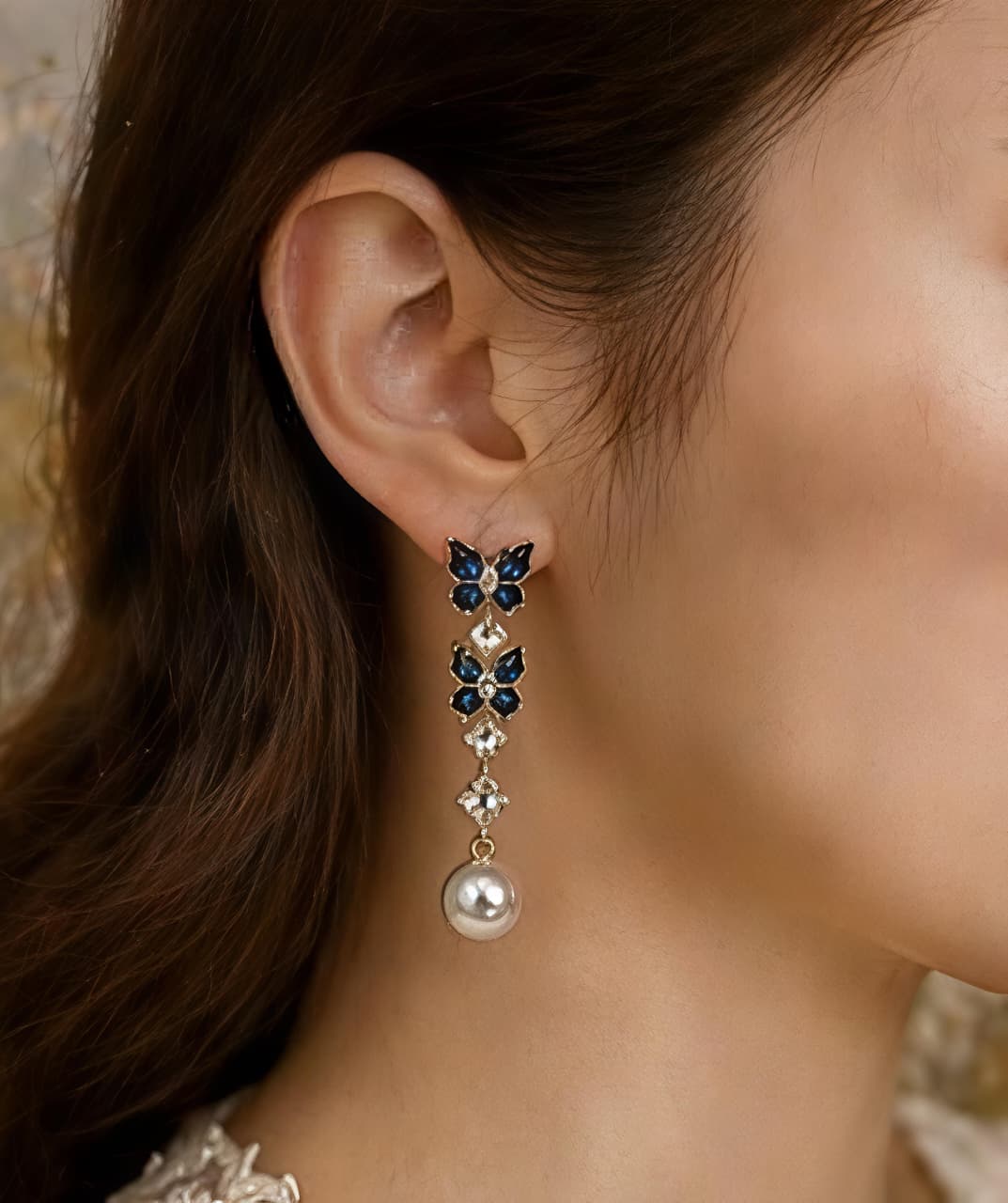 BLUE BUTTERFLY EARRINGS