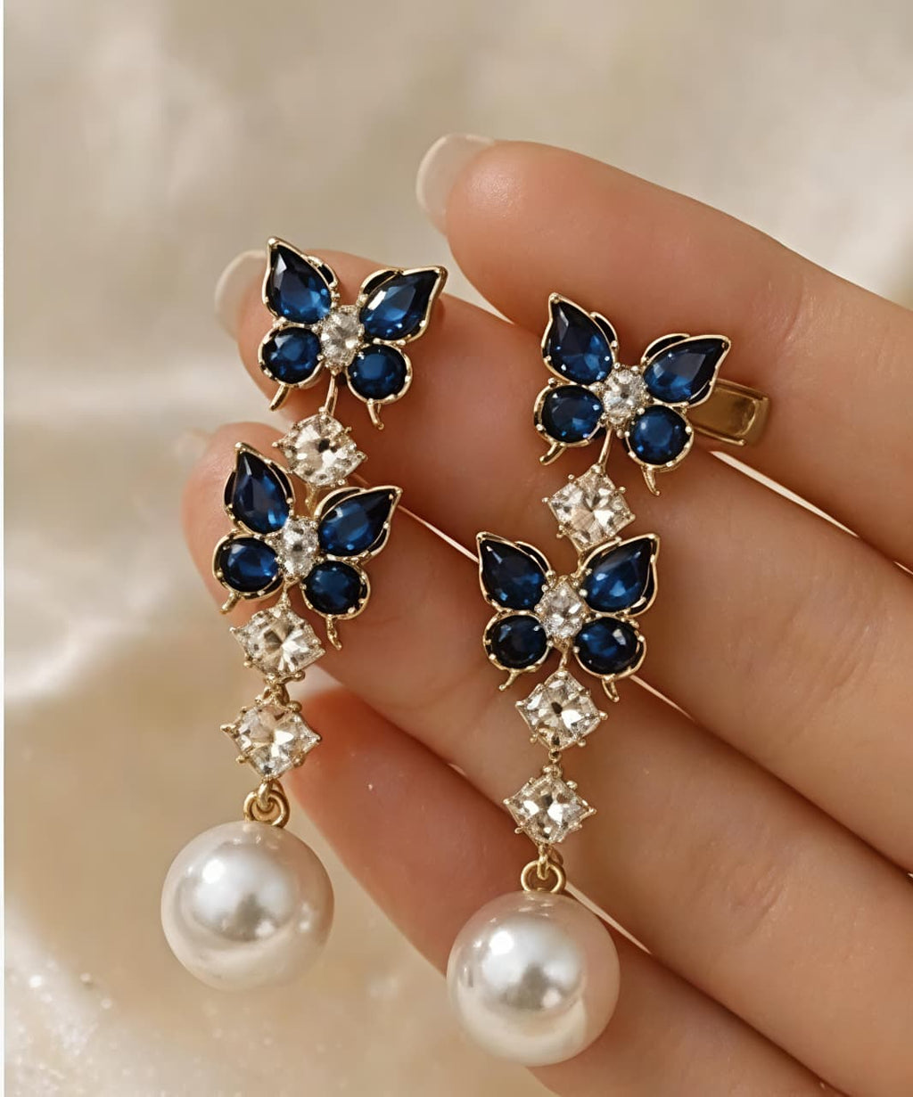BLUE BUTTERFLY EARRINGS