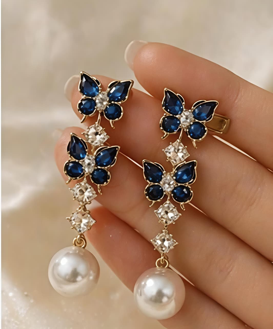 BLUE BUTTERFLY EARRINGS