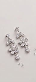 CRYSTAL FLOWER DROP EARRINGS