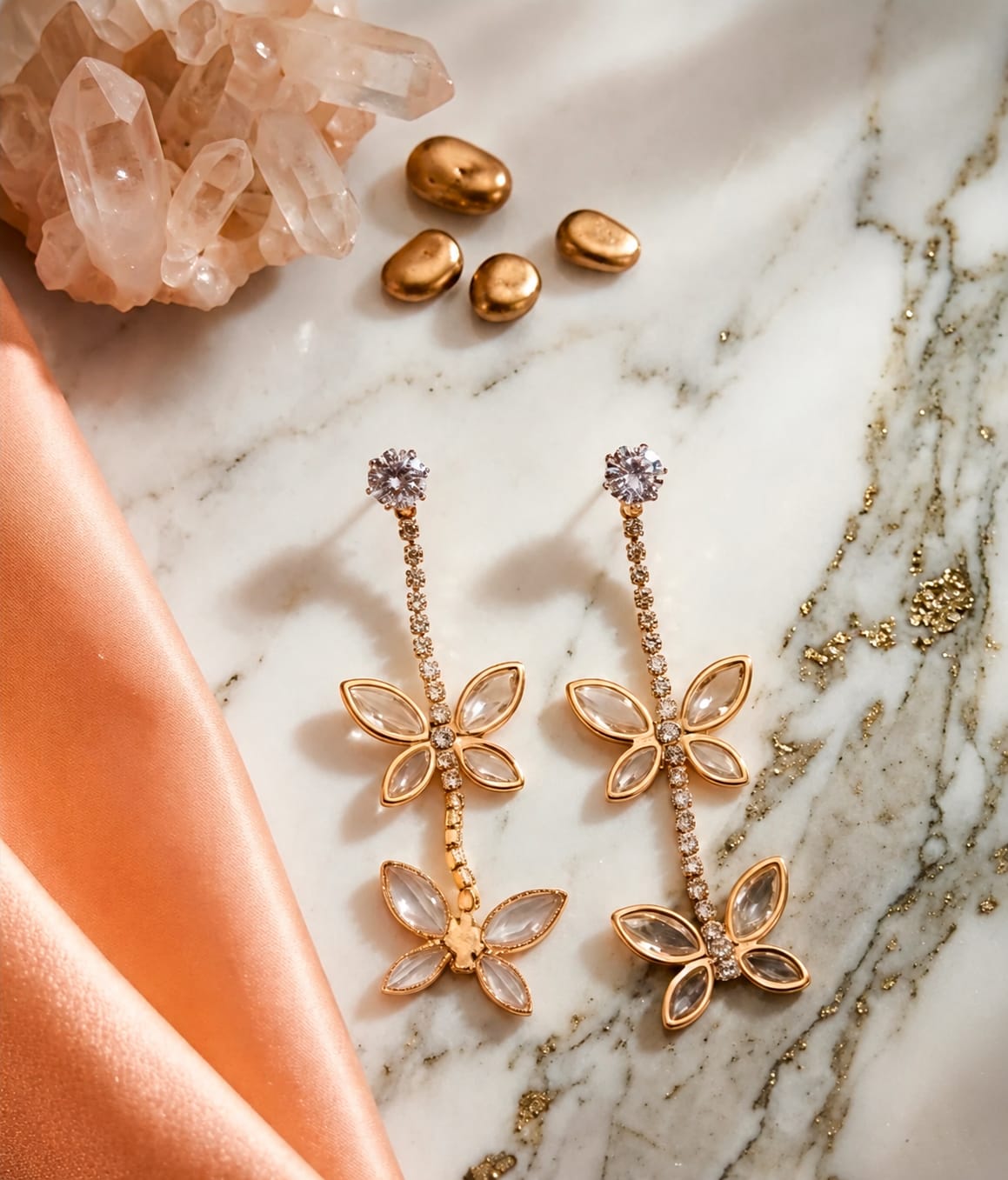 SILVER BUTTERFLY EARRINGS